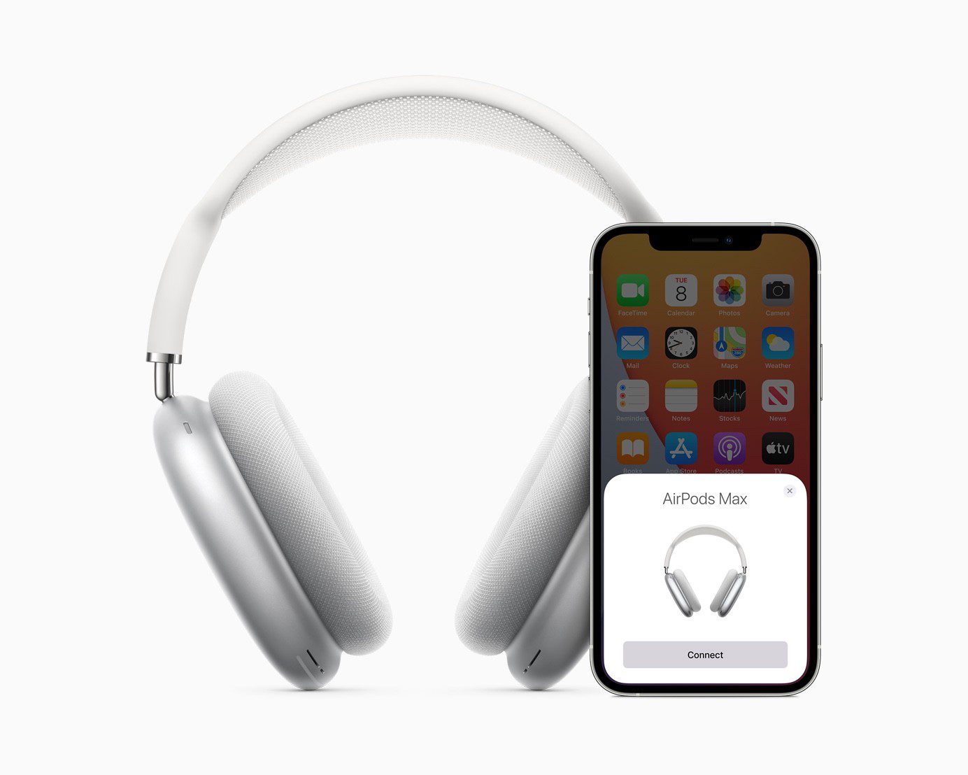 AirPods Max paired up with iPhone 12