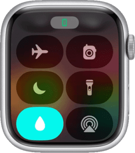 Water Lock icon on Apple Watch display  