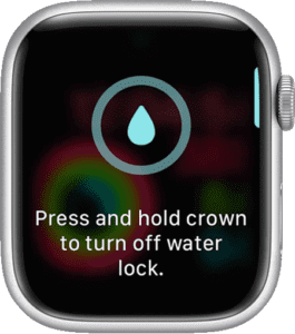 Prompt to turn off water lock on Apple Watch display  